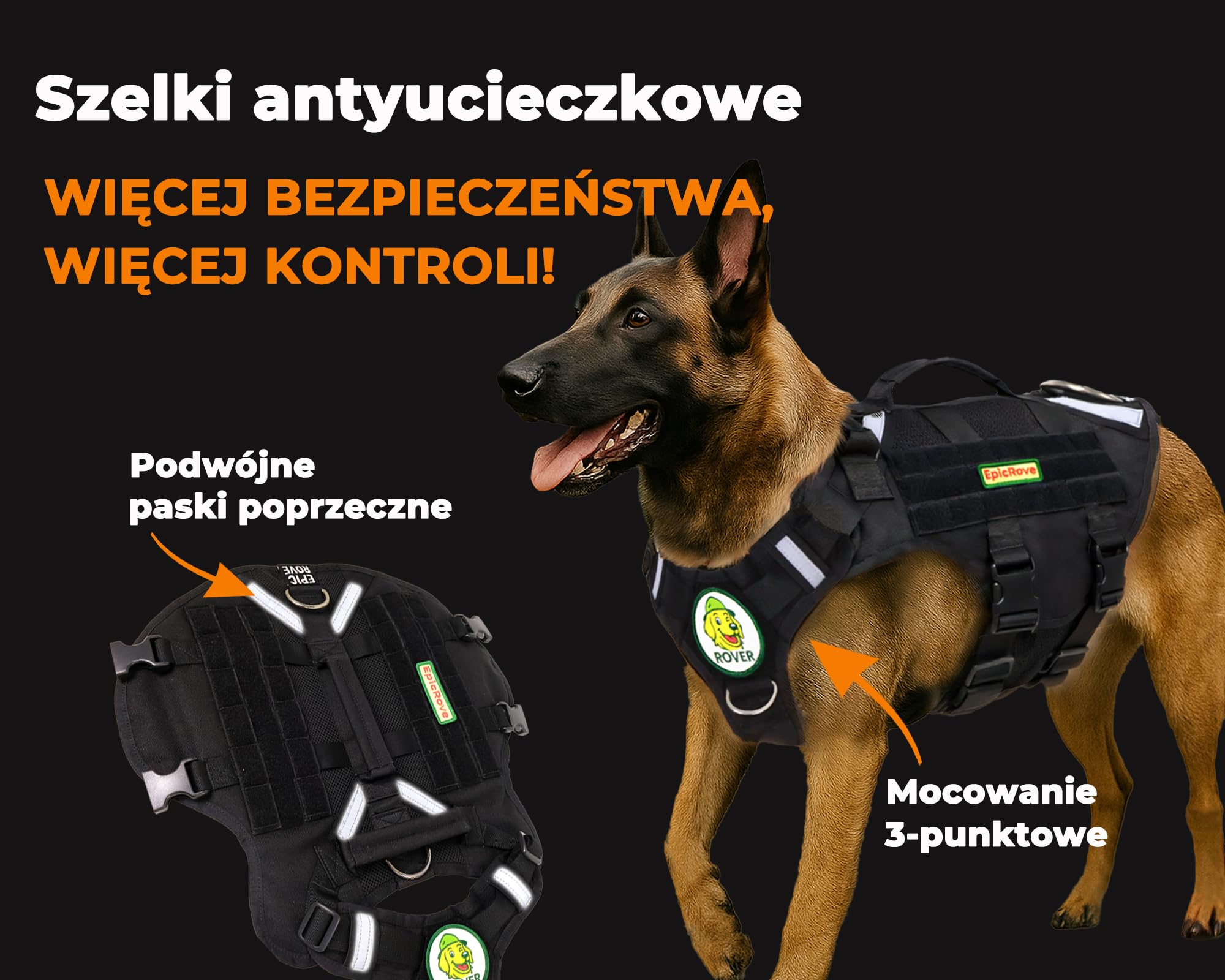Szelki dla średnich i dużych psów – RoveVest Air, lekkie i oddychające, regulowane, idealne na spacery, wędrówki i przygody na świeżym powietrzu