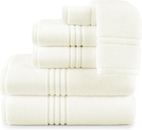 Peacock Alley Chelsea - Toallas de lujo con tecnología Zero Twist, 100% algodón de fibra larga, esponjosas, ligeras, juego de 12 piezas, color marfil