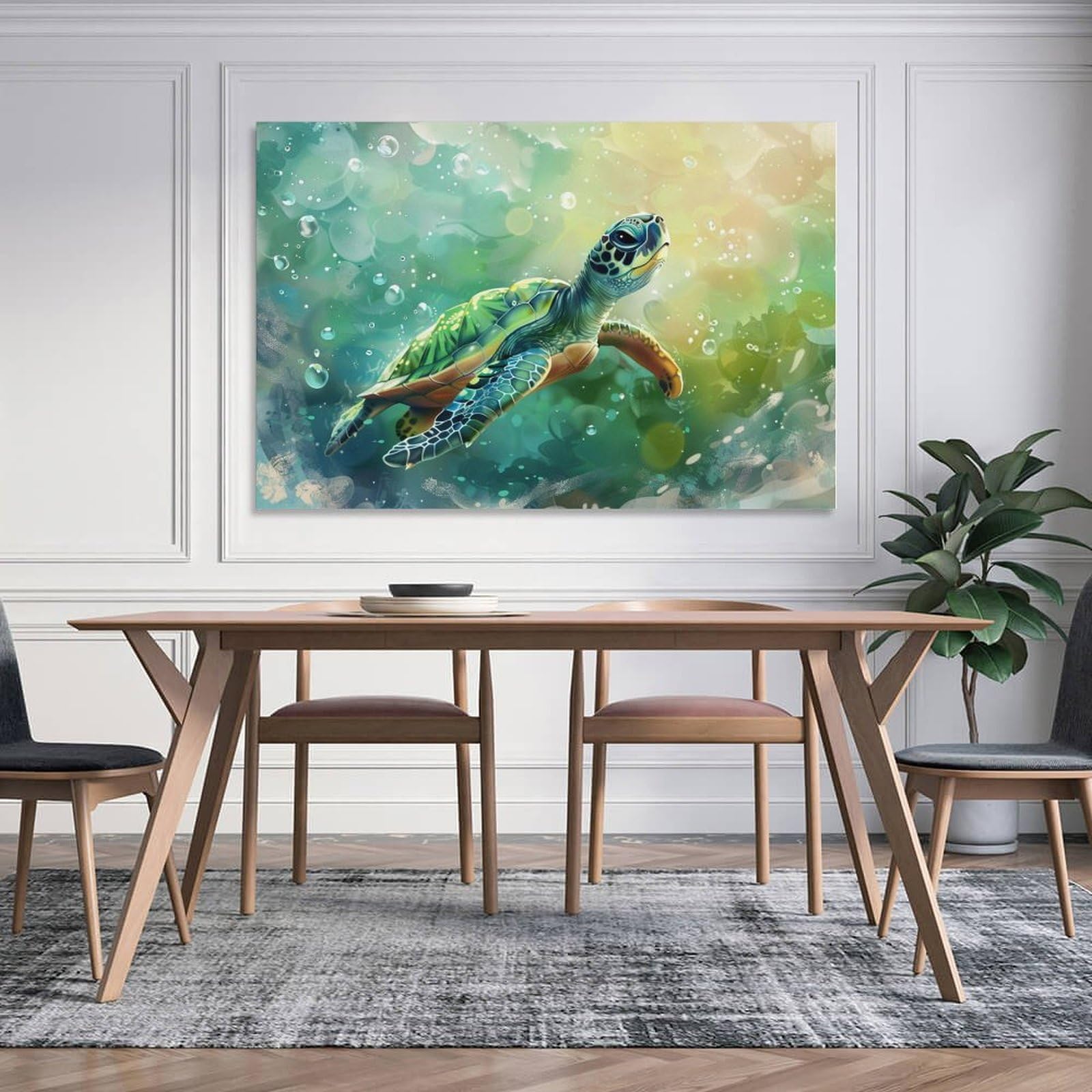 Amazon.co.jp: 絵画 海を泳ぐカメインテリア 絵画 動物写真撮影 超