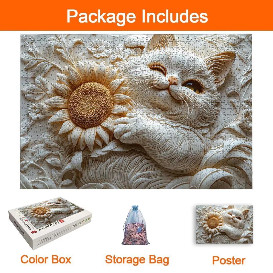 Puzzle 2000 Pezzi, Puzzle Gatto, Misura: 100x71cm, Regalo Donna/Uomo -8803