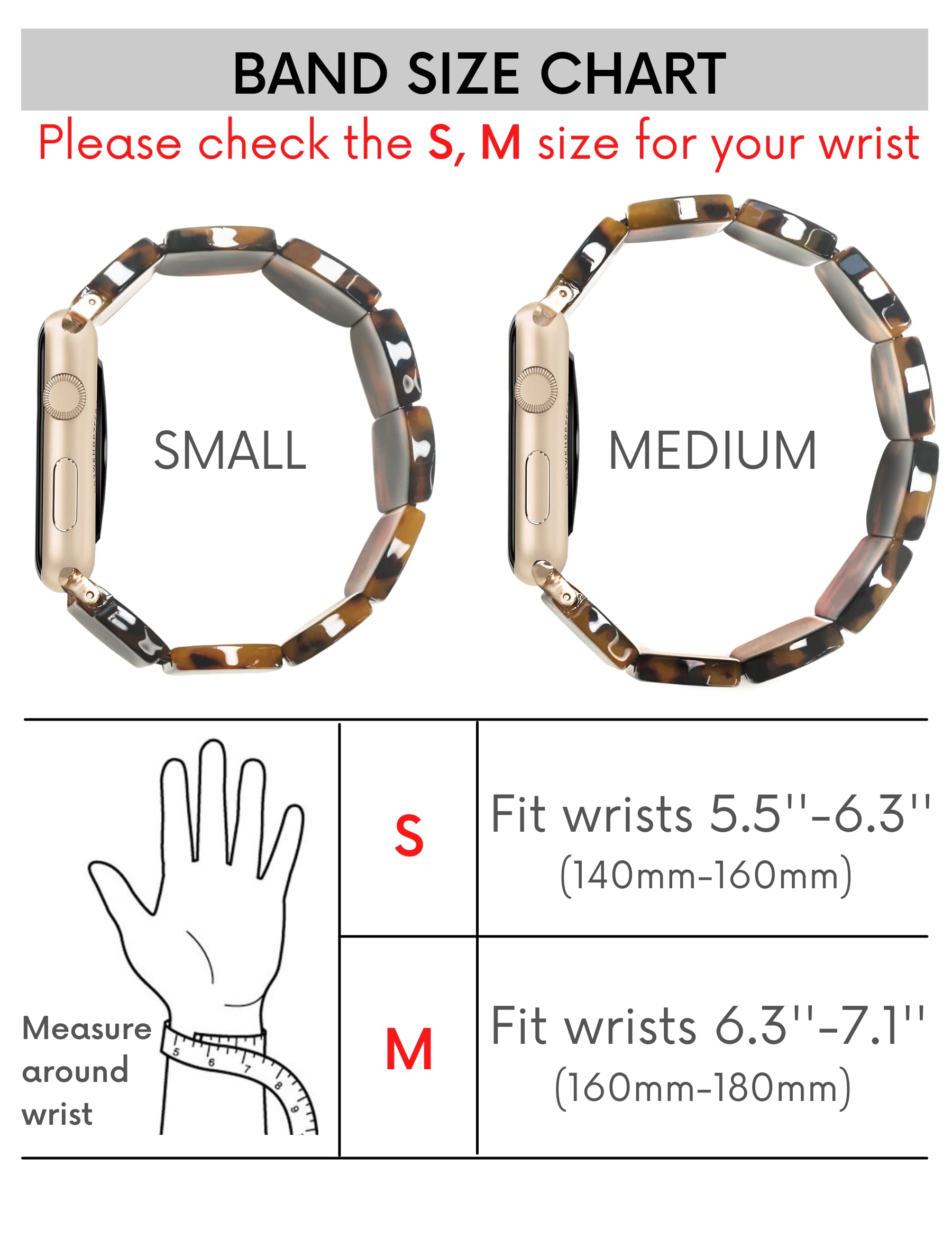 Heesch Bracelet de montre extensible en résine compatible avec Apple Watch, bracelet de montre mignon pour iWatch pour femmes, hommes et filles 38/40/41 mm, 42/44/45/46/49 mm, version ovale