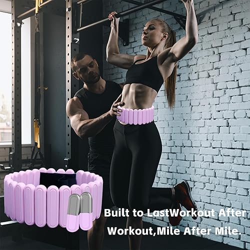 Miniatura 5 de Cinturón con peso ajustable de silicona para mujeres y hombres  Cinturón con peso para caminar y hacer ejercicio con pesas extraíbles  Gimnasio,