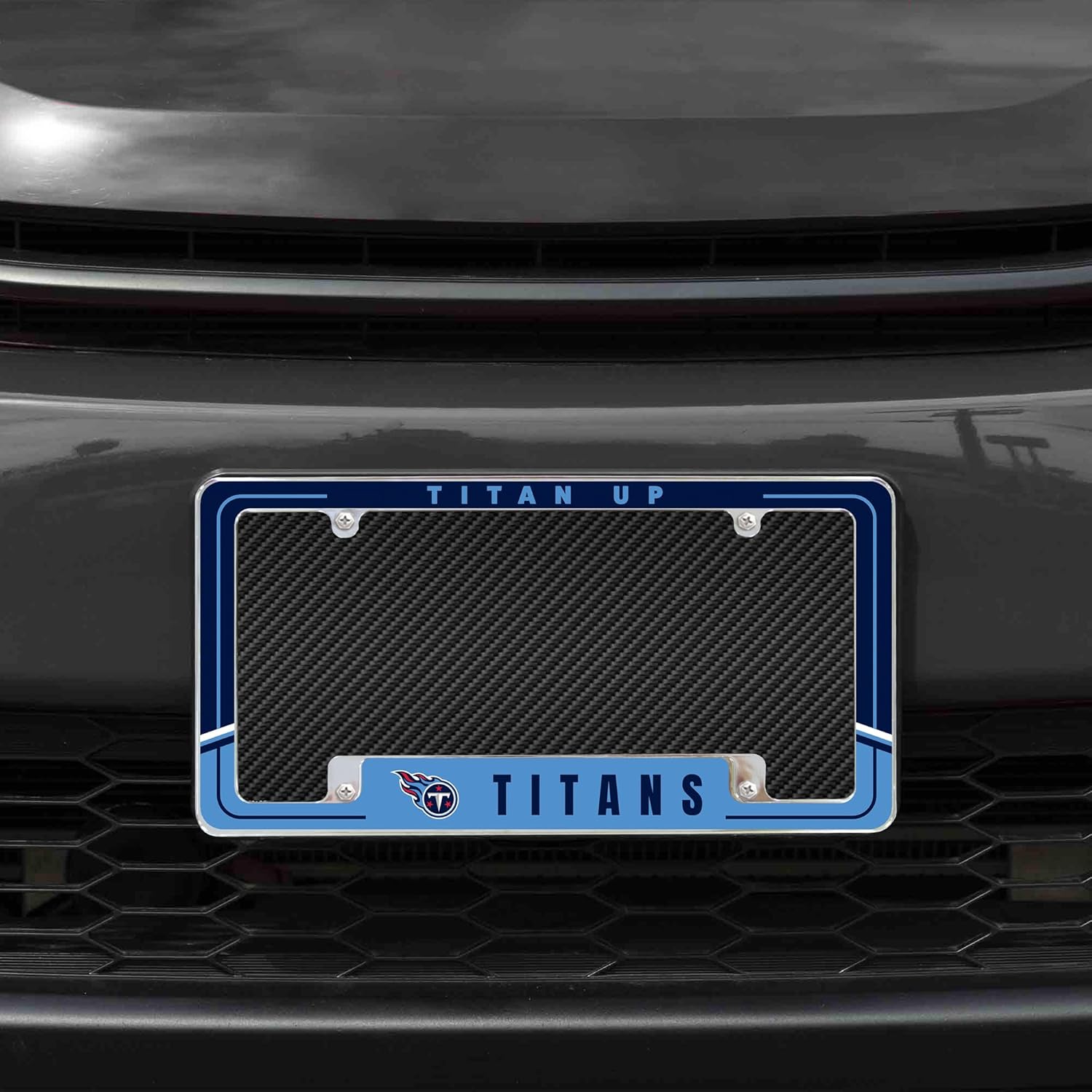 Rico Industries NFL Football Two-Tone 12" x 6" Chrome All Over Automotive License Plate Frame for Car/Truck/SUV