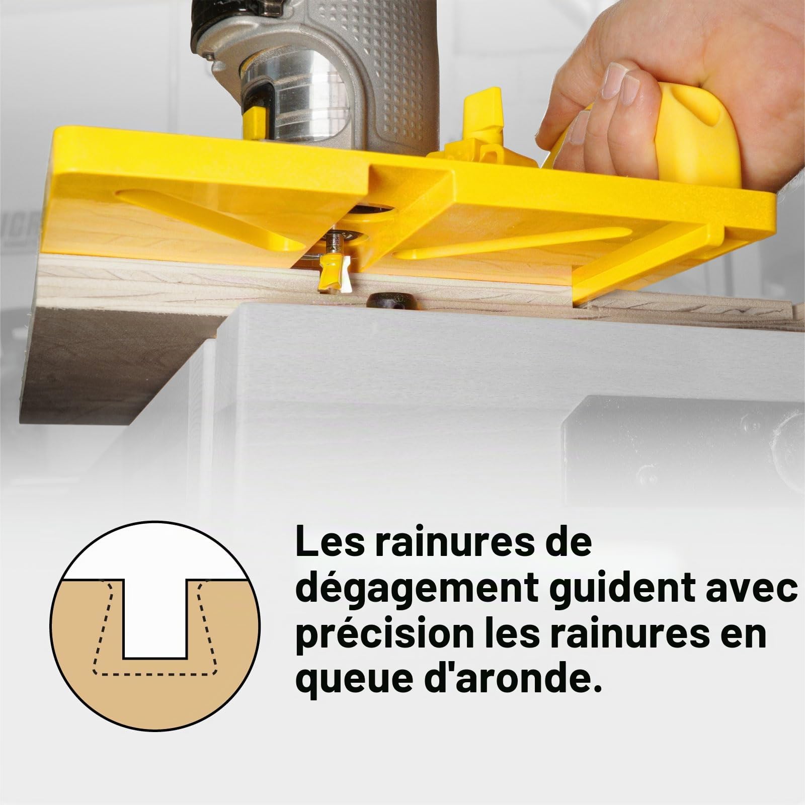 MICROJIG MatchFit MFRG-400-025 Guide de routage de grille – Outil de précision pour rails de serrage à queue d'aronde, installation facile, design auto-indexé, compatible avec les défonceuses | Kit