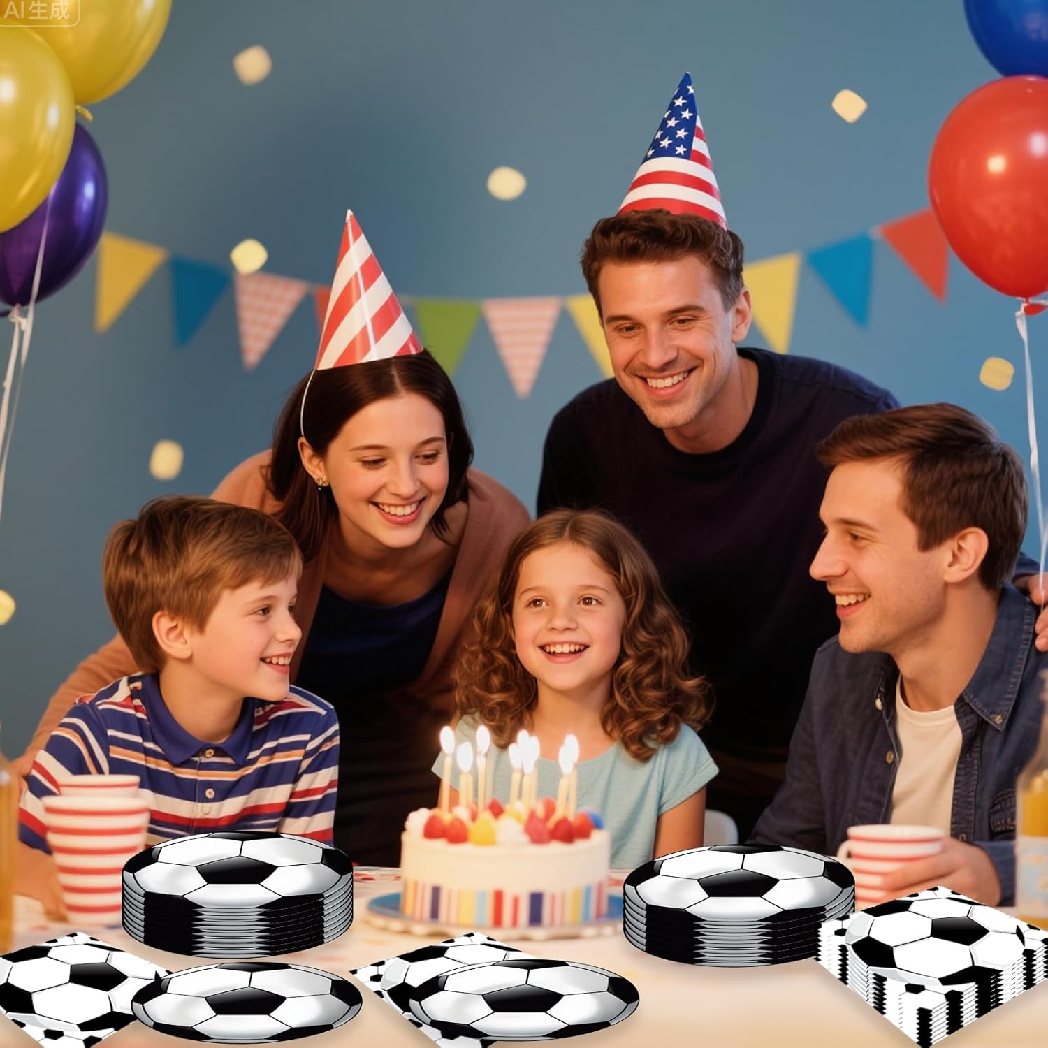 Soccer Party Supplies, 40 Piece Plates and Napkins Set, Disposable Tableware for 20 Guests 40 Piece Plates and Napkins(Soccer) - Image 7