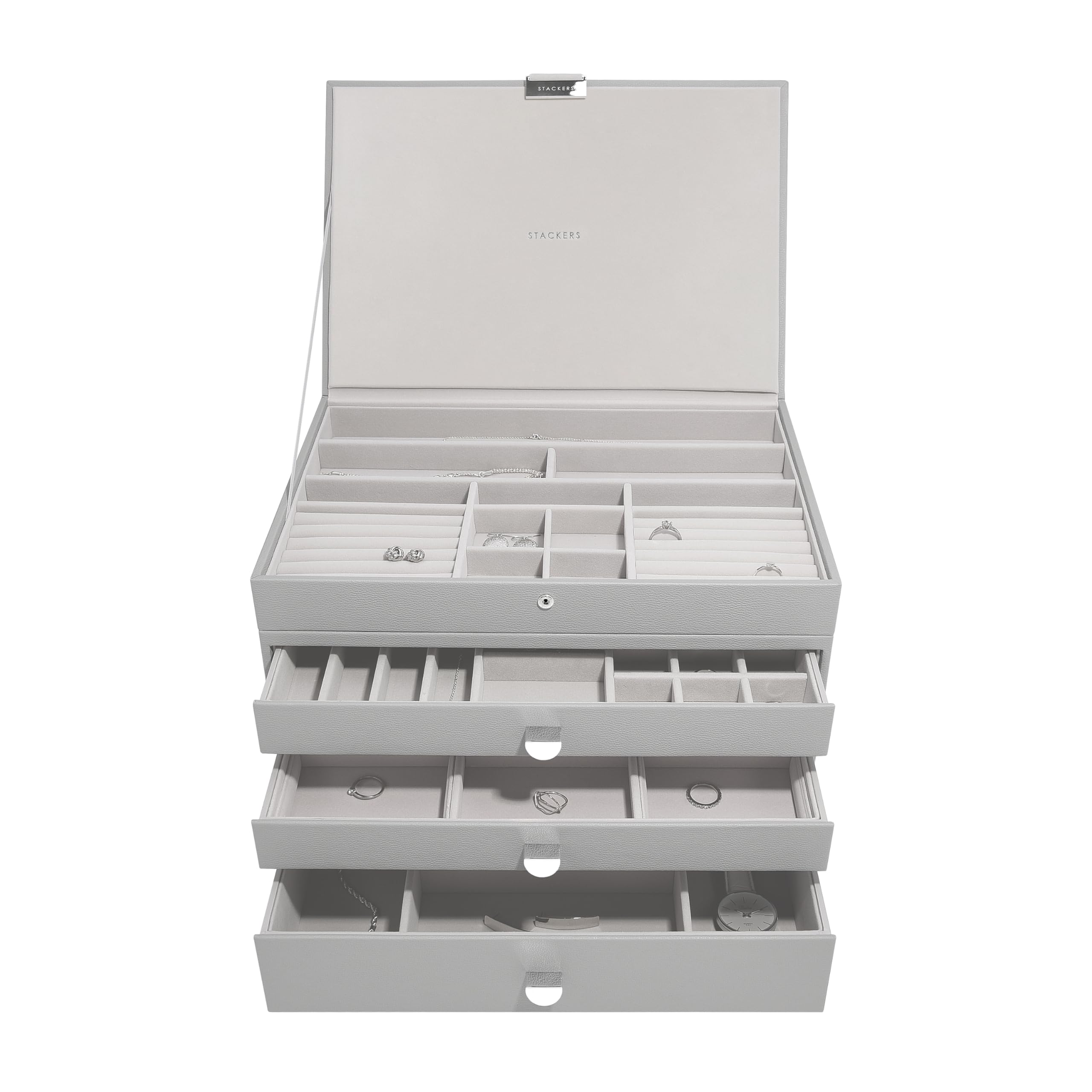 Stackers Grey Pebble Supersize Hybrid Set Of 4