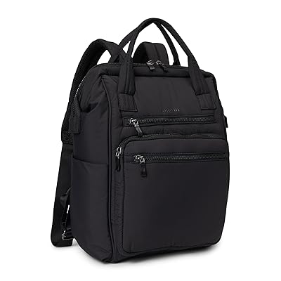 Baggallini Chelsea Laptop Backpack Shoulder Handbags Black Puff, Polyester