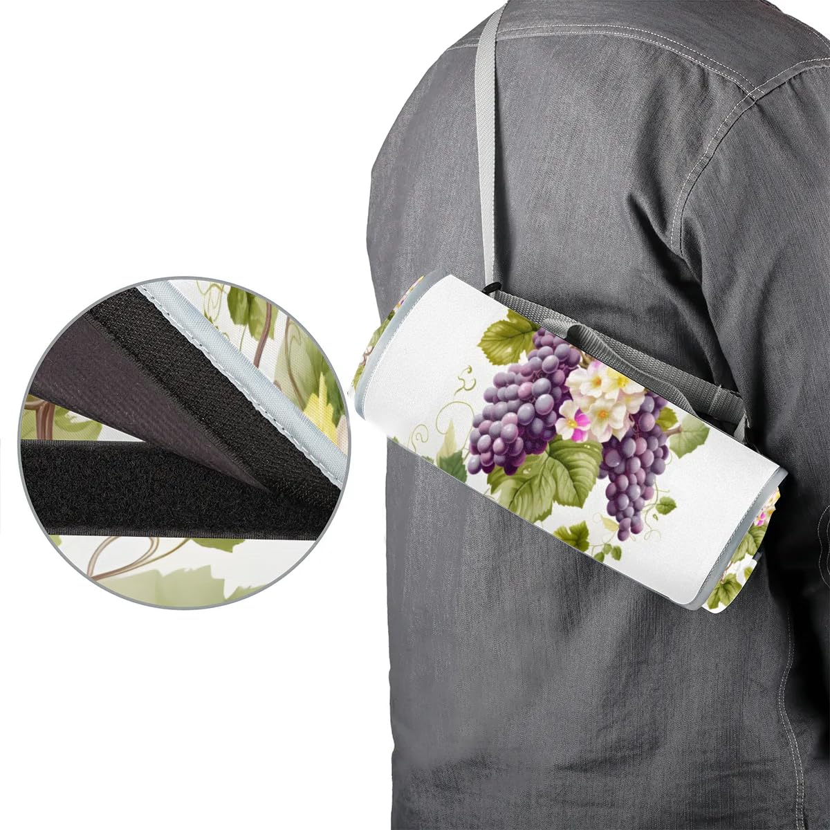 Manta de picnic con diseño de árbol de uva, impermeable, plegable, para interiores y exteriores, para playa, camping, parque, reuniones familiares