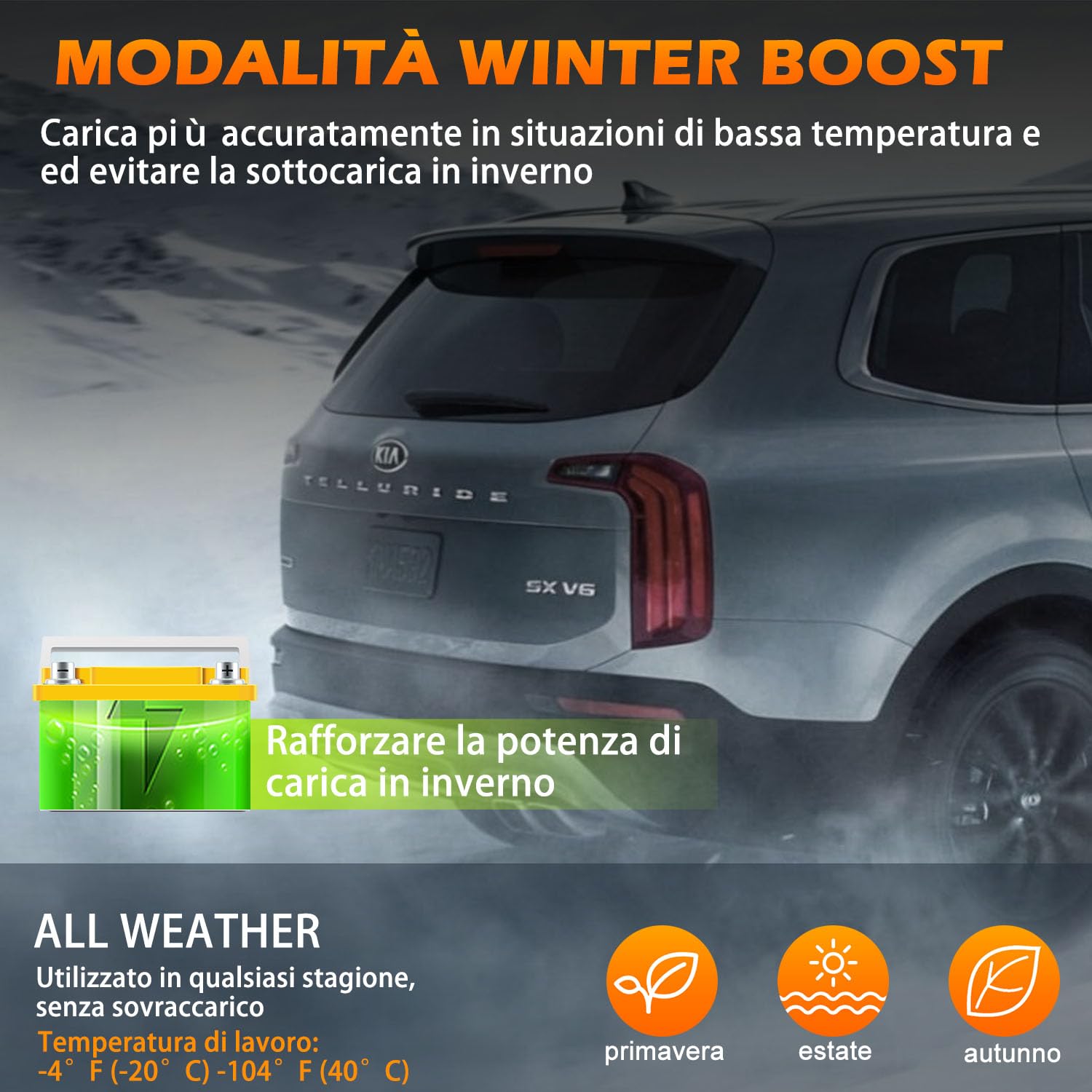 SolaMr 12V/24V Carica Batteria per Auto, 0-20A Mantenitore Batteria Moto, Caricabatterie Automatico Intelligente con Riparazione, Invernale Modalità, per AGM Auto, Camion, Moto