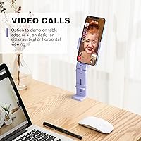 Vista 4 de Perilogics Soporte universal para teléfono de avión, visión manos libres con rotación multidireccional dual de 360 grados (negro/lavanda)