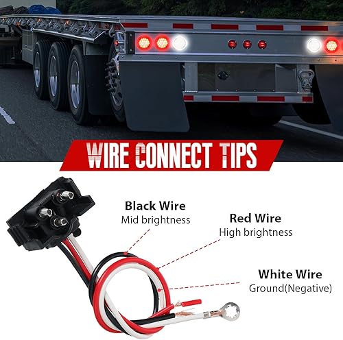 Miniatura 4 de Retisee 12 Piezas Luces Traseras LED Redondas de 4 Pulgadas para Remolque, 24 Luces LED para Remolque 12V, Señal de Freno Giro Reversa Cola Marcador
