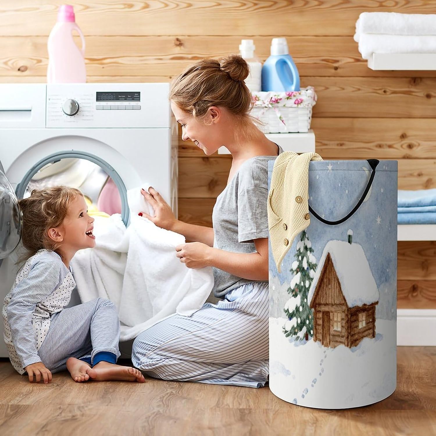 Dirty Clothes Basket Extra Large 110l Open Top Laundry Hamper With Portable Carry Handles, Foldable Waterproof Clothes Basket Spacious Laundry Bag For Bedroom Bathroom Laundry Room Dorm