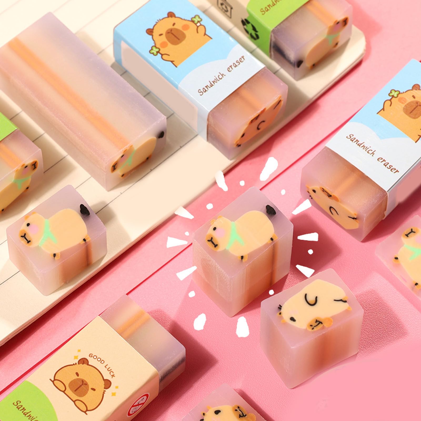 36 gomme colorate per cancellare a forma di animale, per studenti, bambini, aula, ricompensa, PVC, gomma morbida