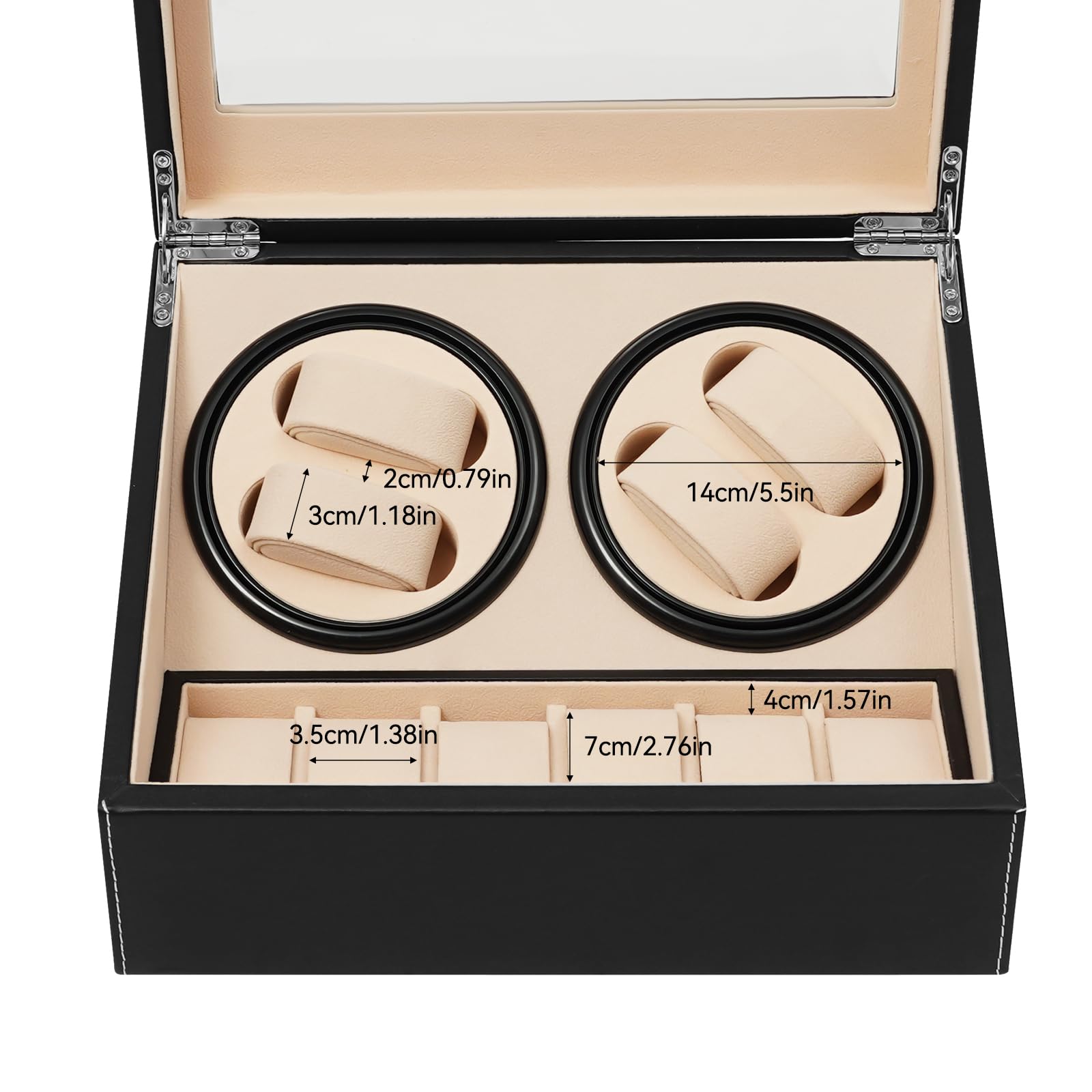 Automatische Uhrenbeweger Box Uhrenbox Uhrenkasten für 4+6 Uhren mit Sichtfenster Watchwinder Box für Automatikuhren