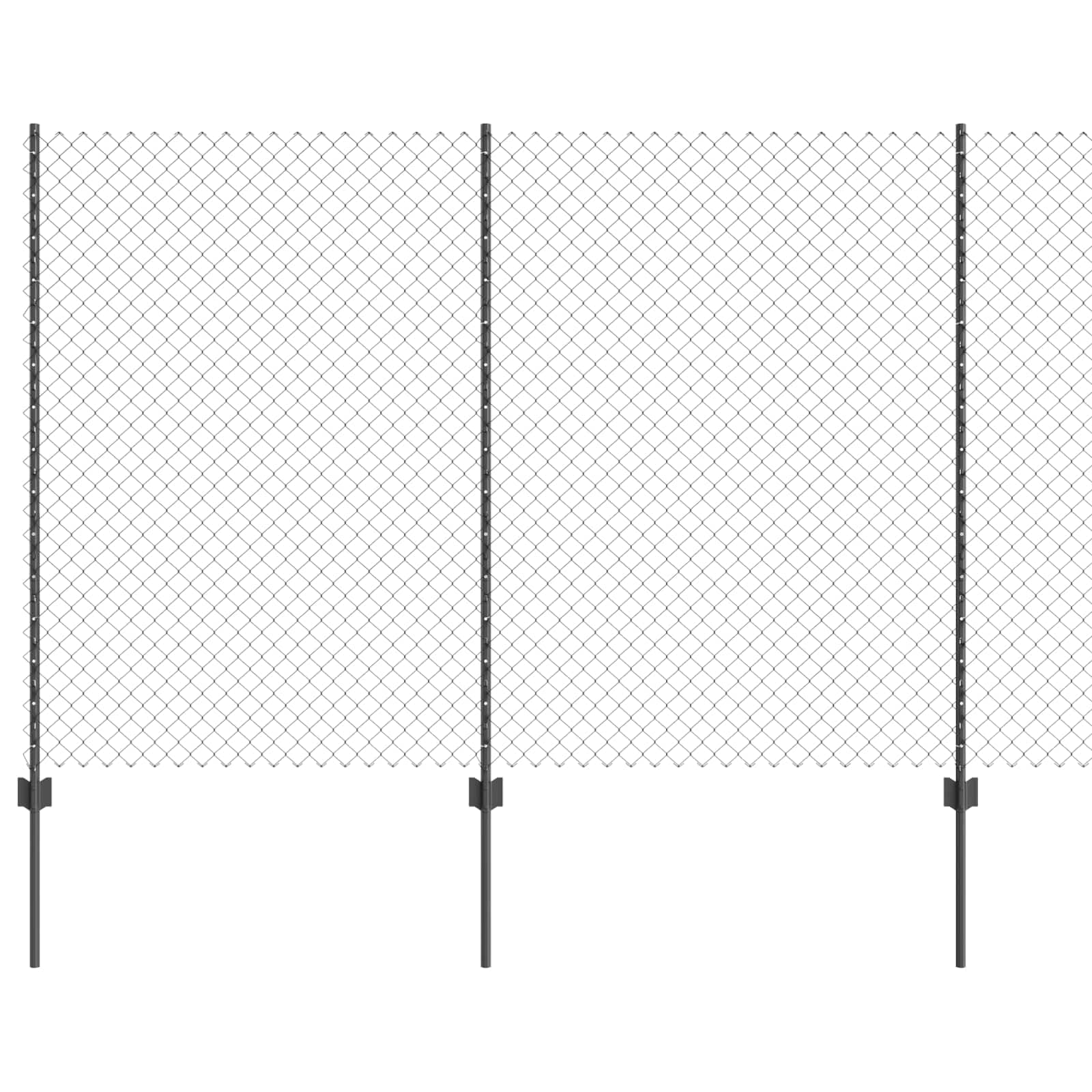 Outdoor Garden Fence Panel Set with Posts Grey 1.6 x 10 m Steel and PVC Privacy Screen for Patio Terrace Boundary Security