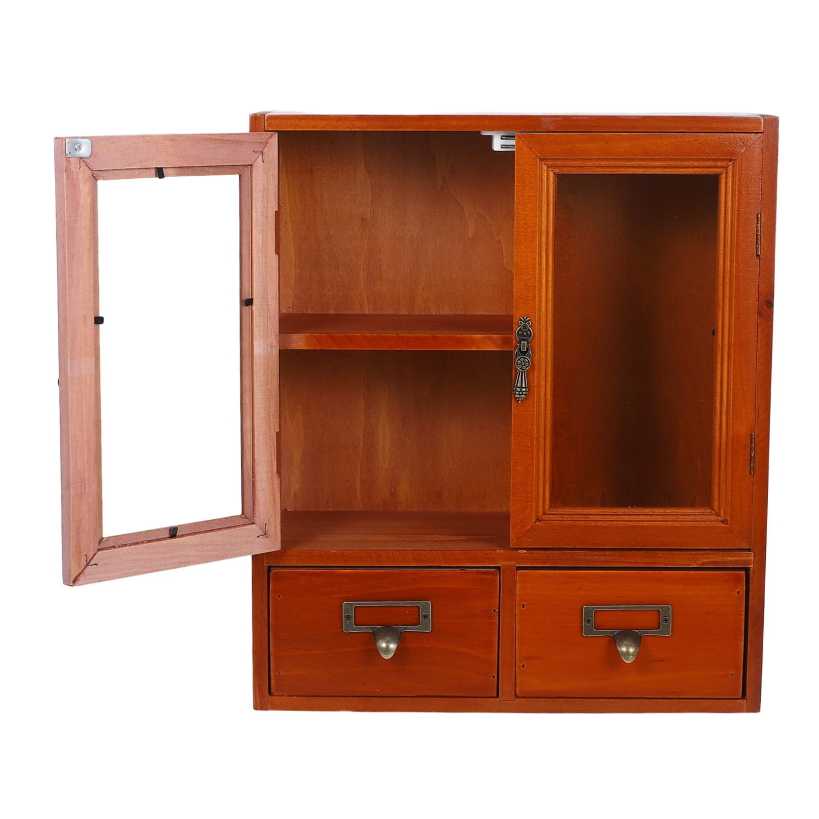 HEALLILY Mobiletto Portaoggetti in Legno da Parete Mobiletto Portaoggetti da Banco per Casa in Legno Contenitore Salvaspazio