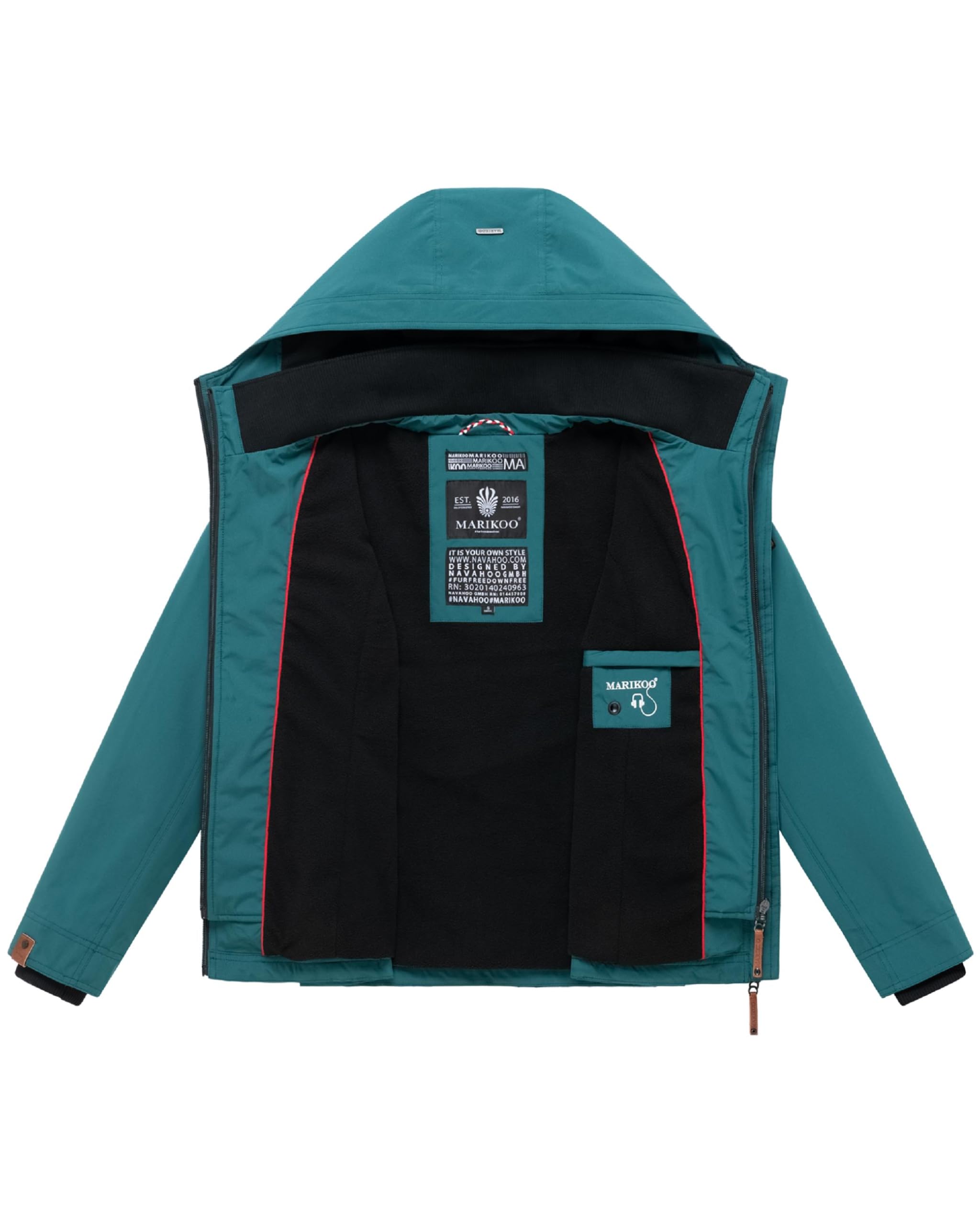 Marikoo Erdbeere Veste Outdoor pour Dame avec Capuche XS-XXL