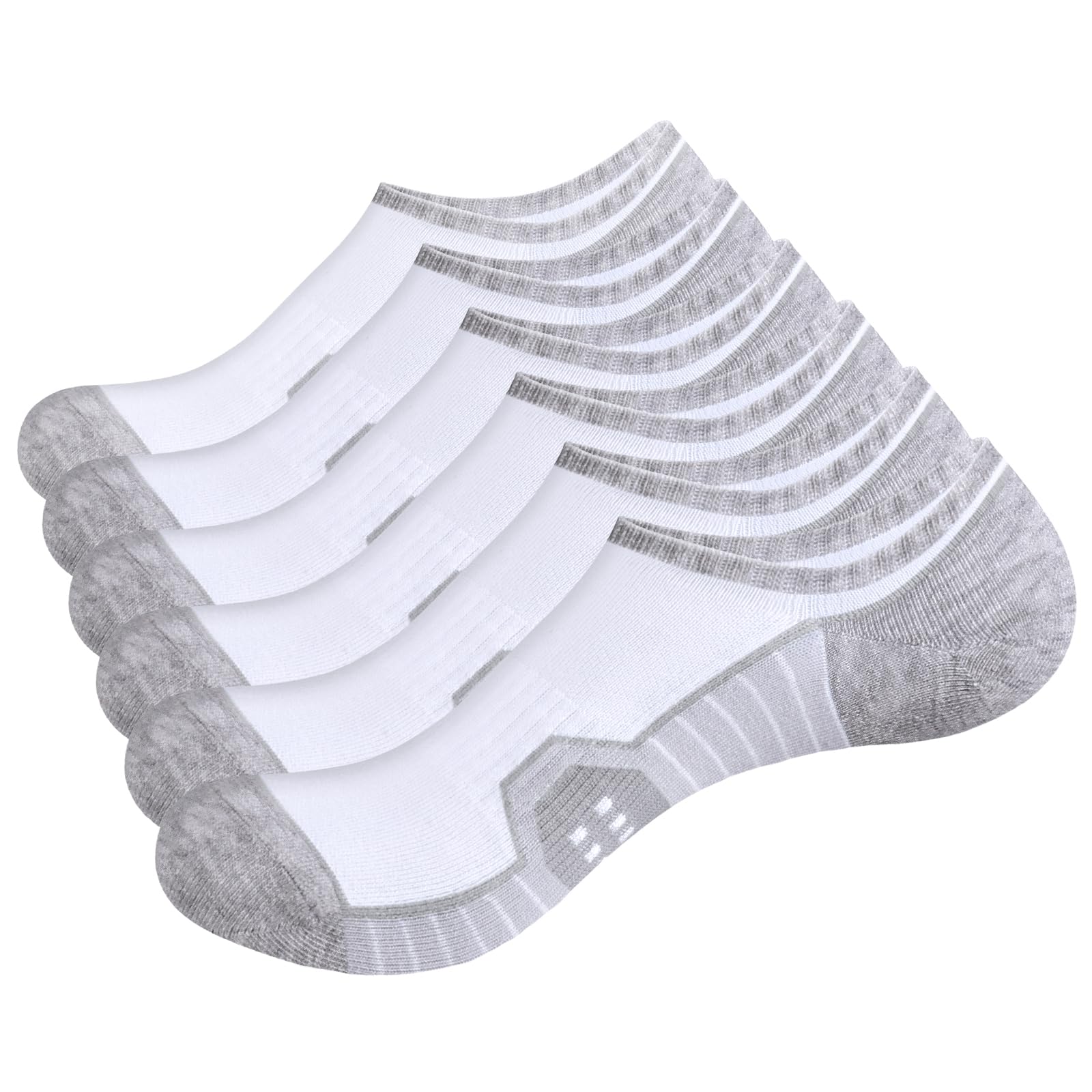 Men's No Show Trainer Socks Breathable Anti-Odor Lightweight Casual Low Cut Invisible Ankle Socks for Sneaker Canvas Shoes, 6 Pairs