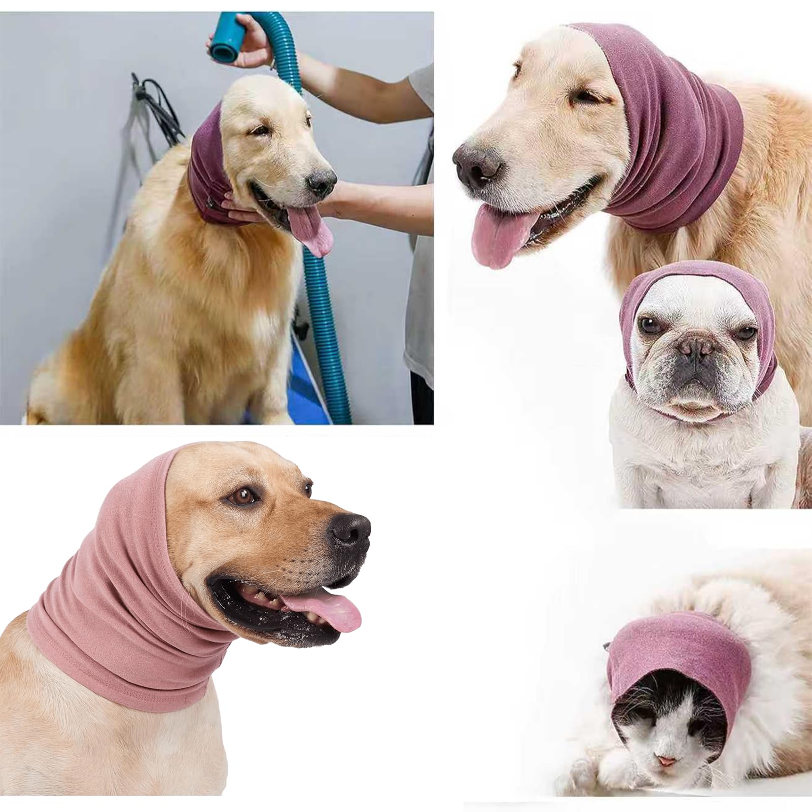 Widenlise Dog Ear Protection Cover, Dog Ear Cover for Anxiety Relief Adjustable Cat Ear Scarf, Dogs Ear Defenders - Image 4