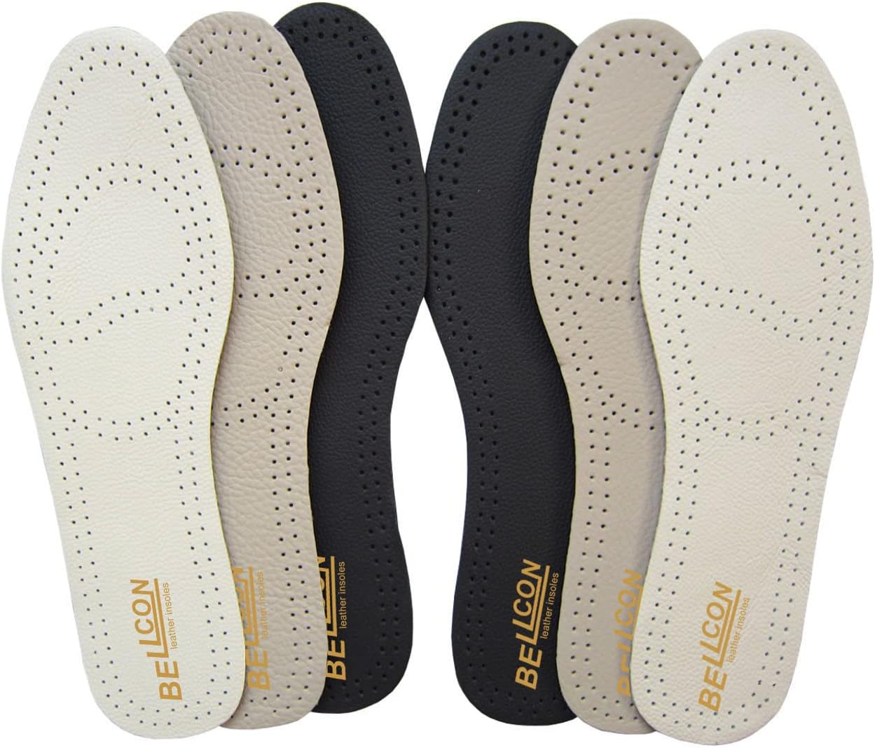 Thin Leather Insoles for Men Black Shoe Inserts for Men Boots Thin Shoe Liners with Activated Carbon Foam for Sweat Absorbing and Odor Eater, 3 Pairs/Mens US 11-11.5 - Image 8