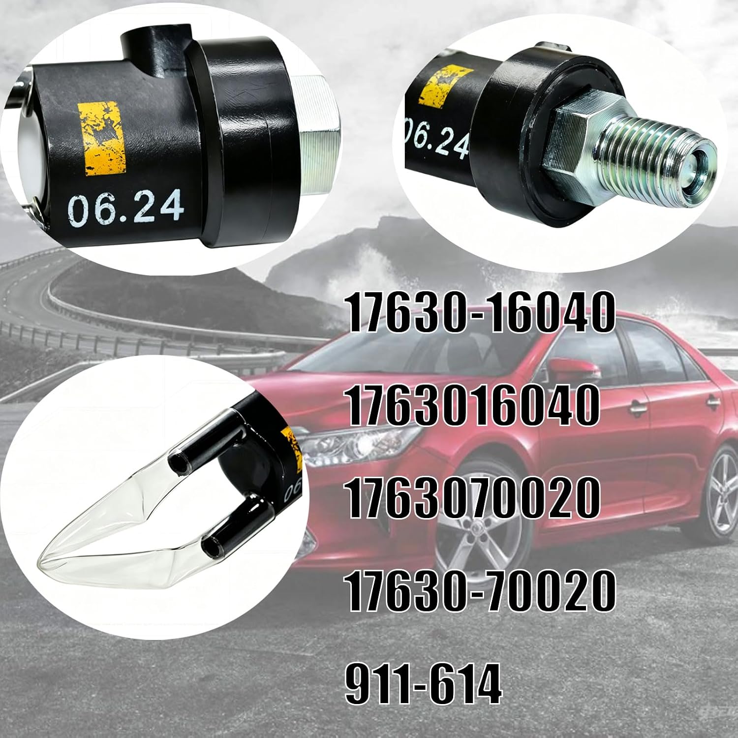 Power Steering Pump Vacuum Valve Replaces 17630-16040 (Pack of 1) | Fits Toyota Camry 4Runner Celica etc 17630-70020 911-614, Direct Fit Steering Assist Valve