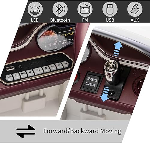 Miniatura 5 de YKUNIR Coche eléctrico de 12 V con batería de 12 V, 4 ruedas eléctricas, mini auto para niños de 1, 2, 3, 4, 5, 6, 7-8, para conducir vehículos con