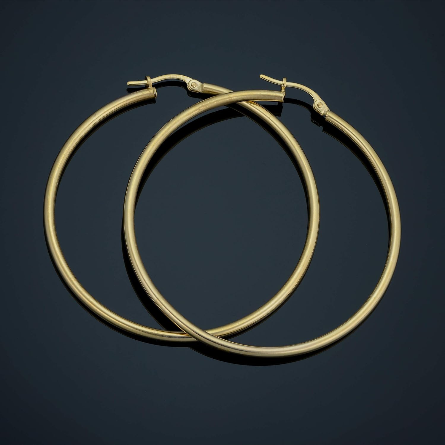 KoolJewelry 10k Yellow Gold Hoop Earrings (20 mm, 25mm, 30 mm, 35 mm, 45 mm, 70 mm or 90 mm)