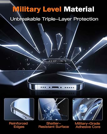chubbycable 2PCS ChubbyShield Ultra for iPhone 15 Privacy Screen Protector, Anti-spy Screen Protector Privacy Glass with Ultra-easy Install Box, Auto Dust-Elimination & Bubble Free