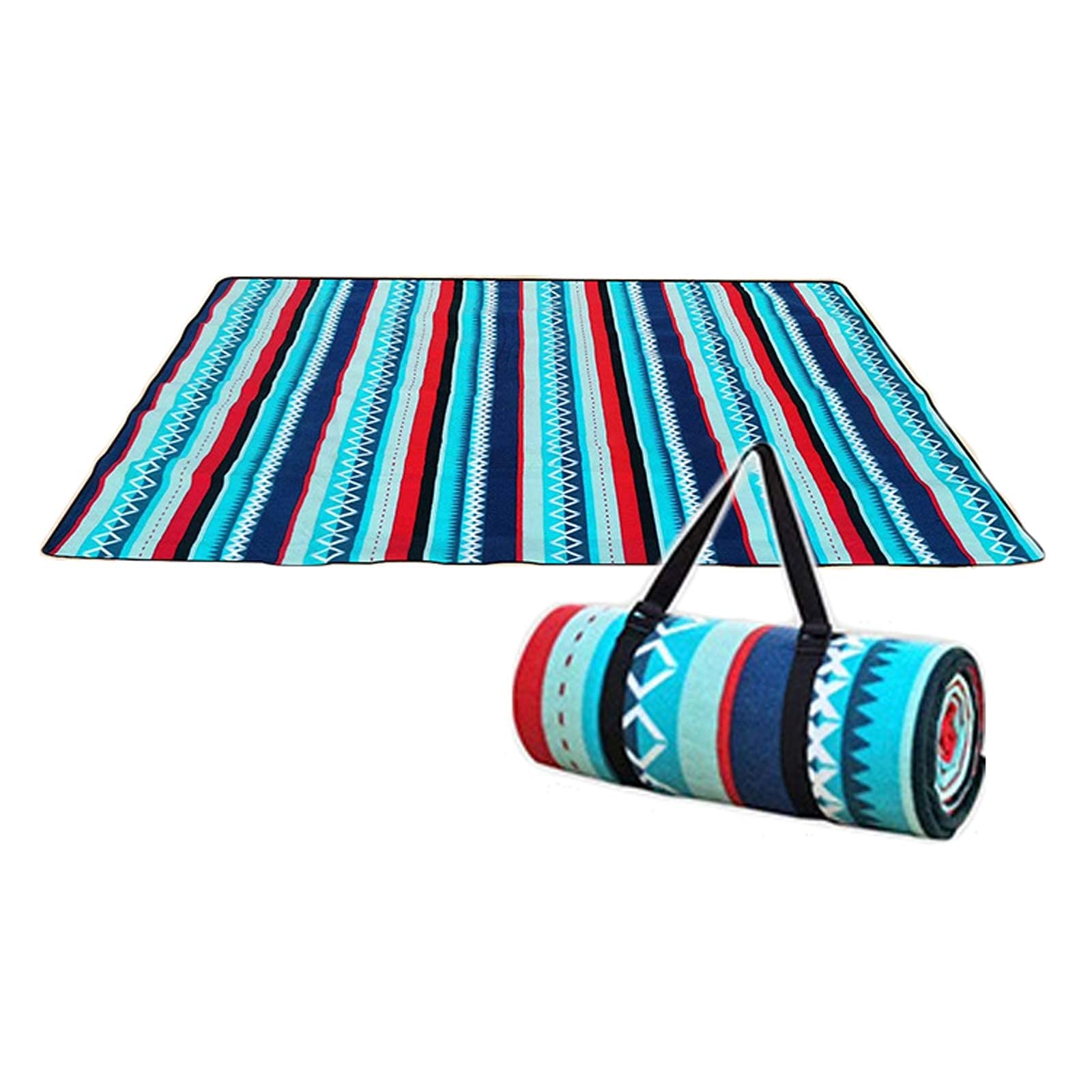 Couverture de Pique Niques, Natte de Plage Imperméable, Tapis Pique Niques Nappe Picnic pour Extérieur Camping Parc Cour (Color : Blue Stripe, Size : 150x200cm)