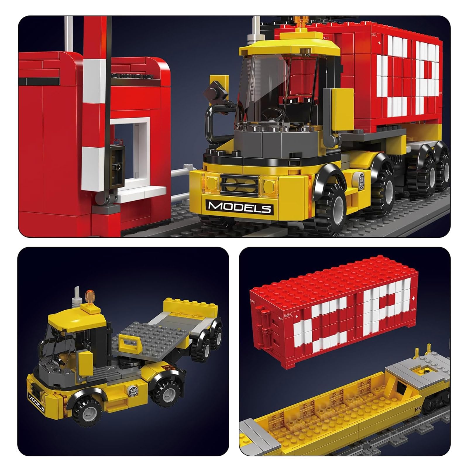 Mould King 12027 Technik EMD SD40-2 Diesel Locomotive Zug Baustein Modell, 1170 Teile Schienen Train mit Motor, Ferngesteuertes Zug Modellbausatz Bausteinset
