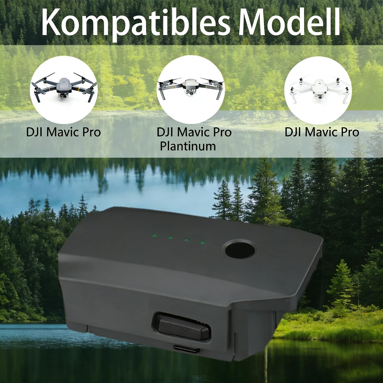 Mavic Pro Akku, 3830 mAh 11.4 V Max Flugzeit 31 Minuten – Ersatzakku für DJI Mavic Pro (Platinum/Alpine White) Drohne