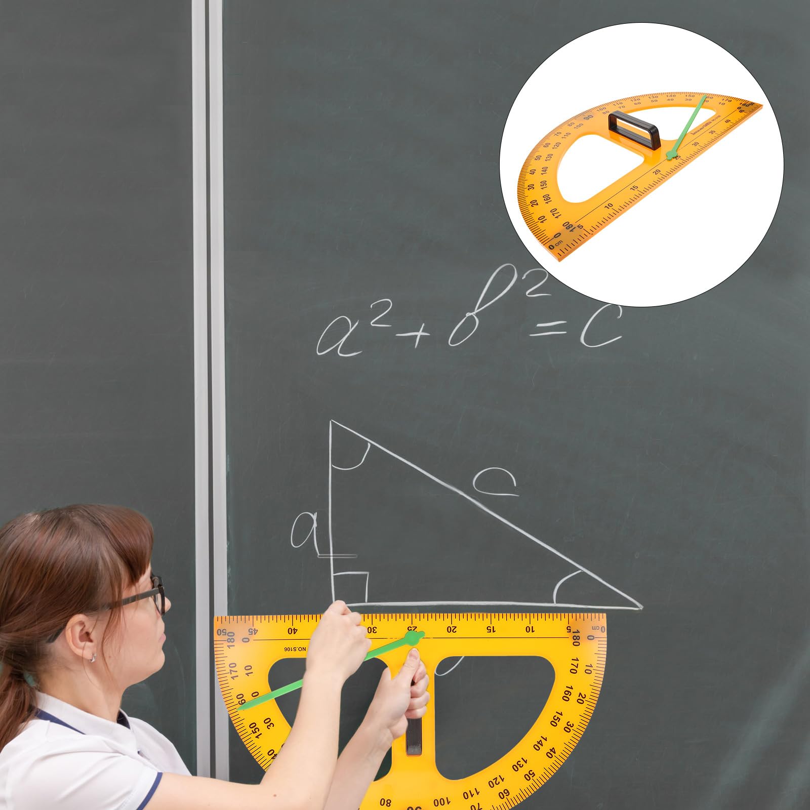 Classroom Protractor Magnetic Dry Erase Protractor Ruler - 19.65x11 ...