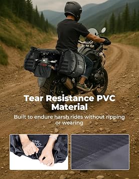 KEMIMOTO PVC Waterproof Motorcycle Saddlebags 50L Adventure Dual Sport Bike