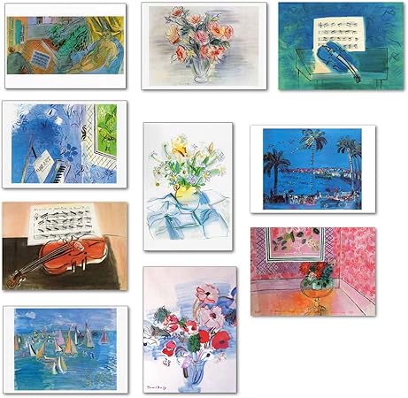 Amazon 正規輸入品 ポストカード アート10柄セット デュフィ ハガキサイズ 名画 おしゃれ 郵便はがき メッセージカード コレクション 輸入商品 ポストカード 絵柄付はがき 文房具 オフィス用品