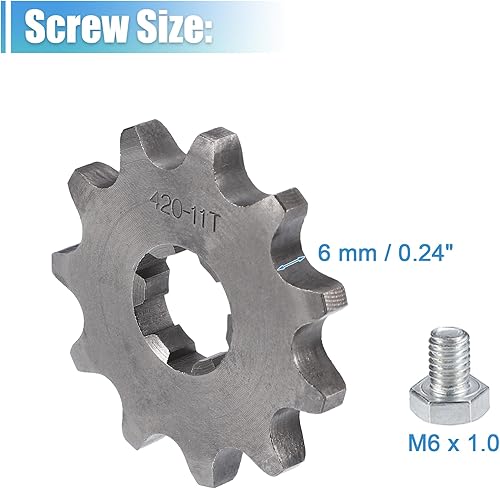 Miniatura 4 de X AUTOHAUX 1 juego de 420 estilos 11 dientes 0.669 in ID motocicleta piñón delantero motor apto para motocicleta 50cc 70cc 110cc 125cc motocicleta