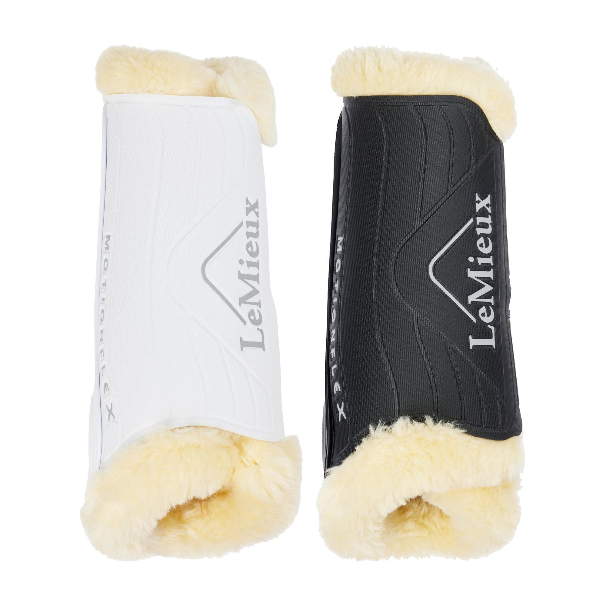 LeMieux Motionflex Dressage Boots With Fleece Edge - Black/Natural - Medium