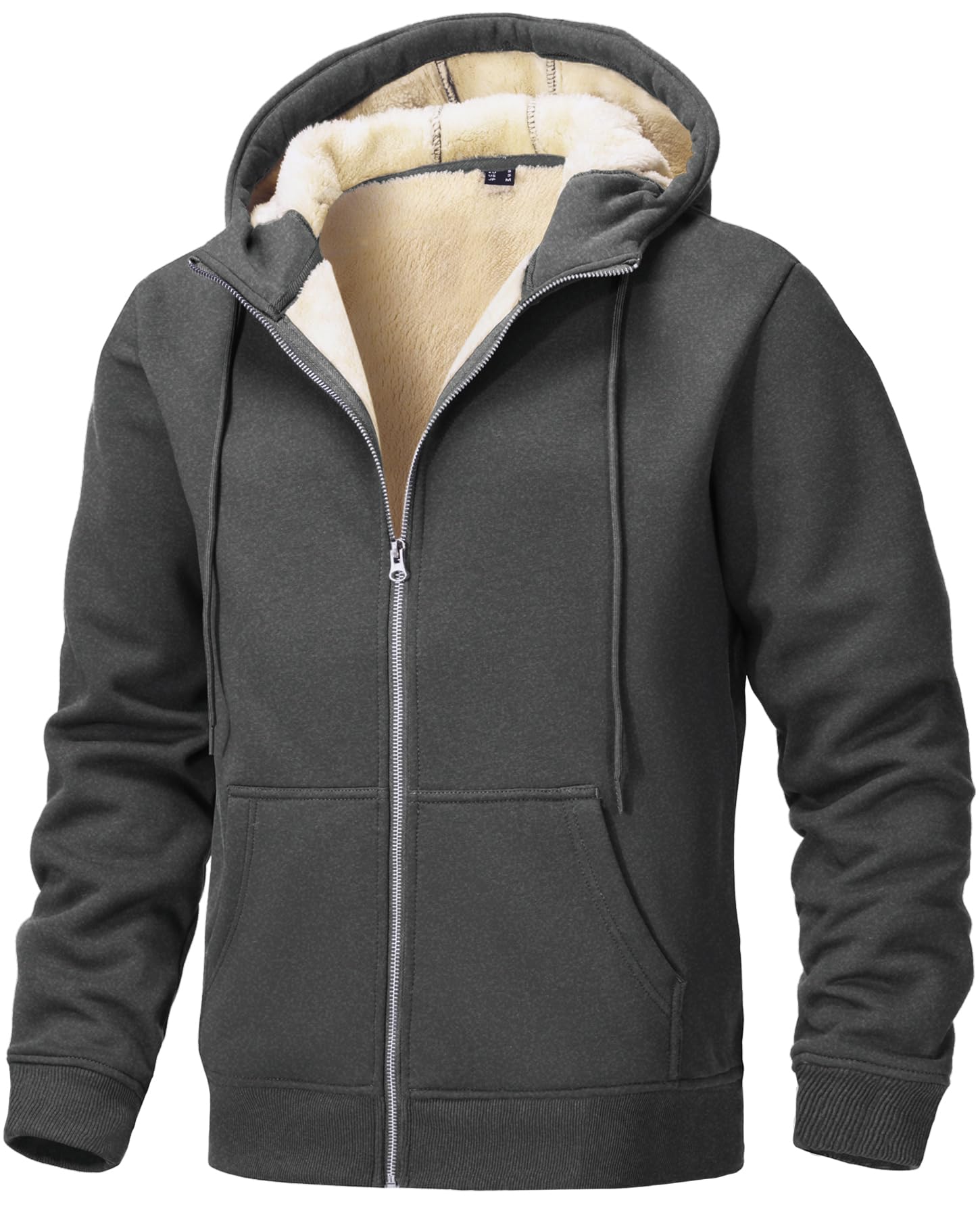 Tansozer Herren Gefütterte Winter Hoodies Sweatjacke Warme Jacken Kapuzenpullover mit Taschen
