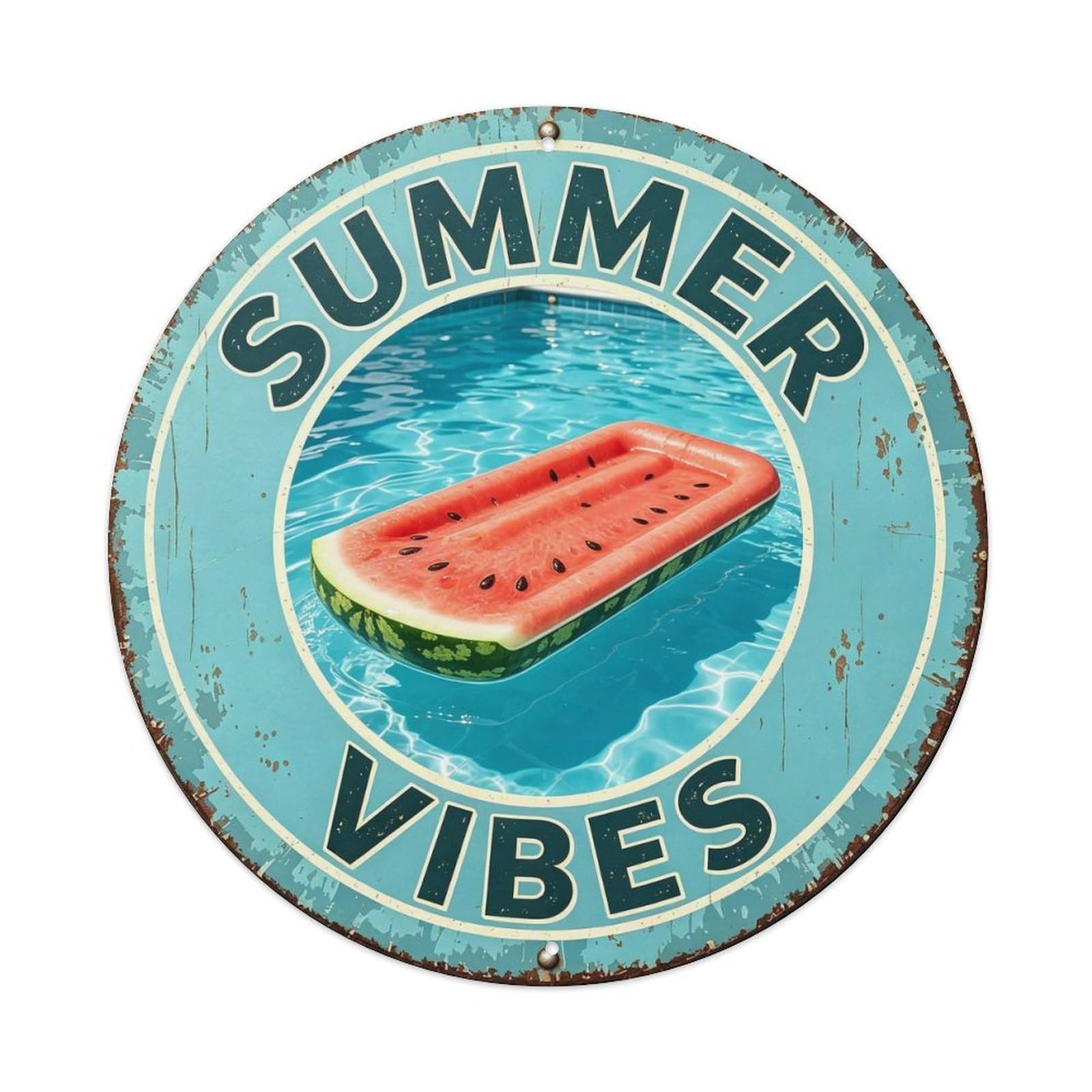 Summer Vibes Metal Tin Sign Plaque