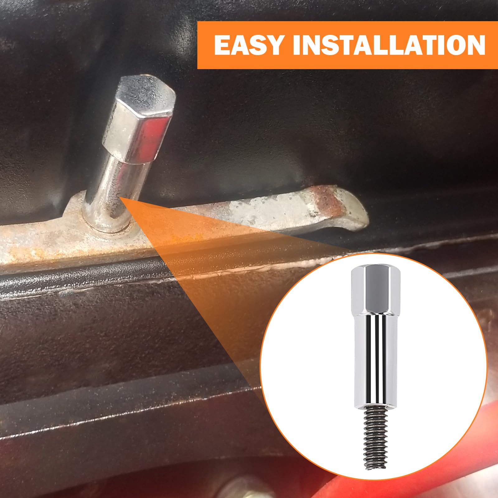 Mały blok chromowany zestaw śrub z łbem sześciokątnym do CHEVY 283 305 327 350 383 SBC STUD KIT 8 SZTUK/ZESTAW, stal chromowana z wykończeniem z czarnego tlenku,