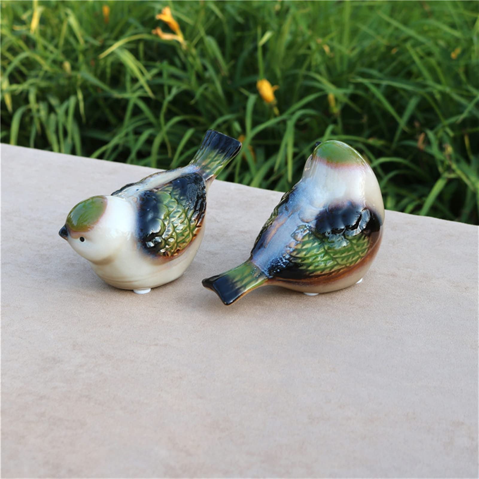 2 pc. Porcelanowa para Ptak Figurka Ceramiczna Birdie Miniaturowa Dekoracja Rzemiosła Ornament Walentynki Prezent Dla Ślubnych Favor Desktop Statue