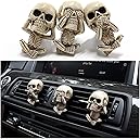 Skull Decor Car Air Freshener Vent Clip Goth Truck Interior Accessories for Men Women Teens Stuff for Jeep Horror Skeleton Auto Scents Halloween Dashboard Decorations Funny Christmas Gifts for Dad Mom