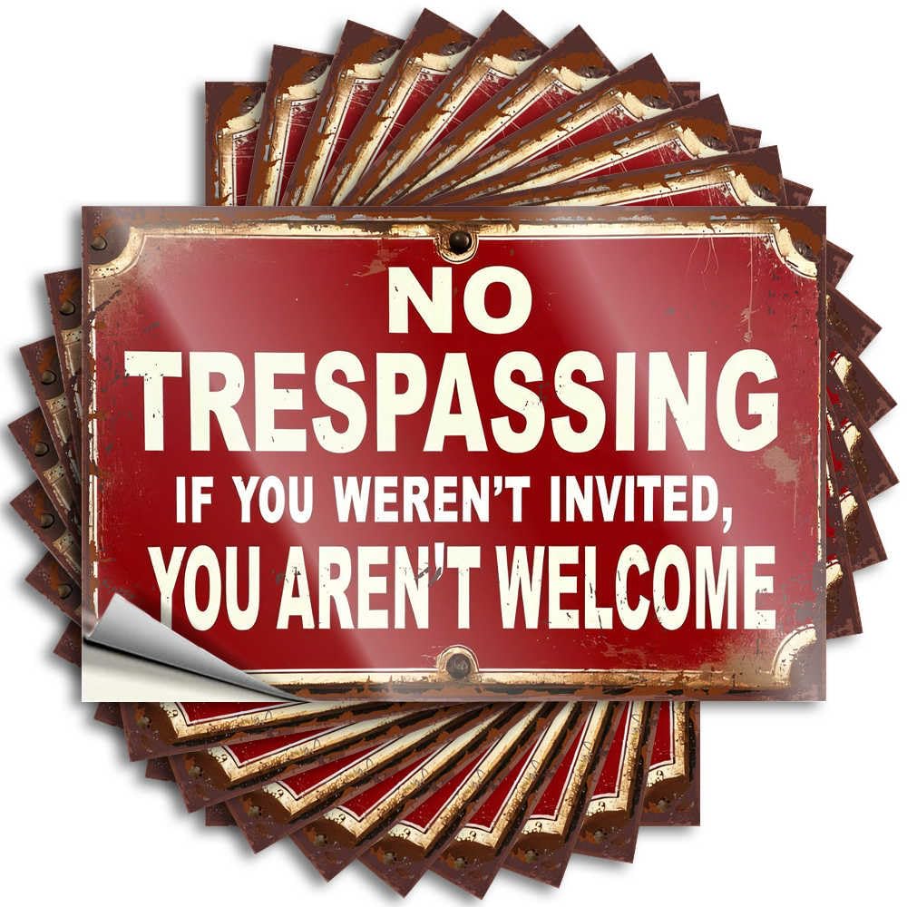 Fzfn Men's Colour Plastic Tattoos, Home Decor For Water Strict Warning: No Trespassing - Uninvited Guests Not Welcome! | Funny Quote Billiards Decals(8X12cm)