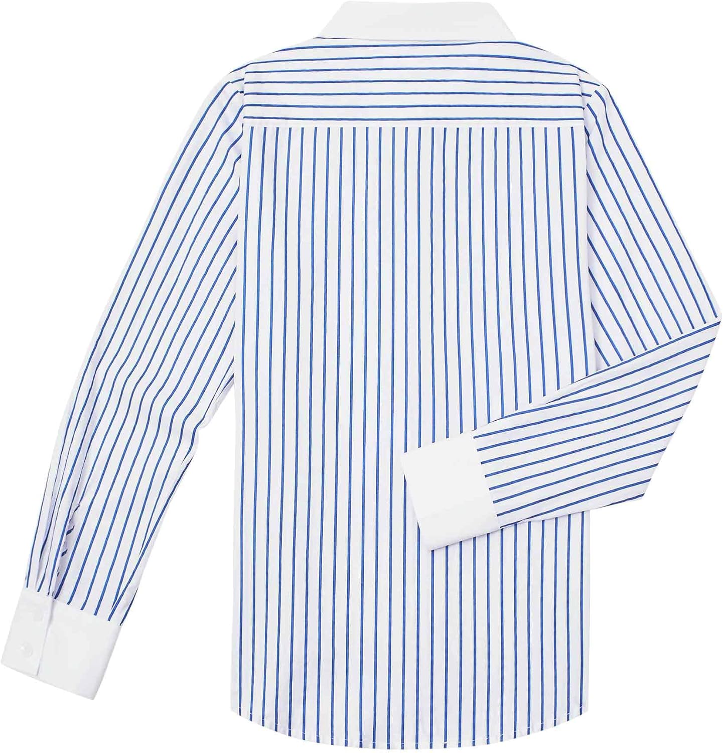 Striped Button Down Shirts for Women Cotton Dress Shirt Oversized Button Up Collared Blouse Tops Business Office Attire - Image 3