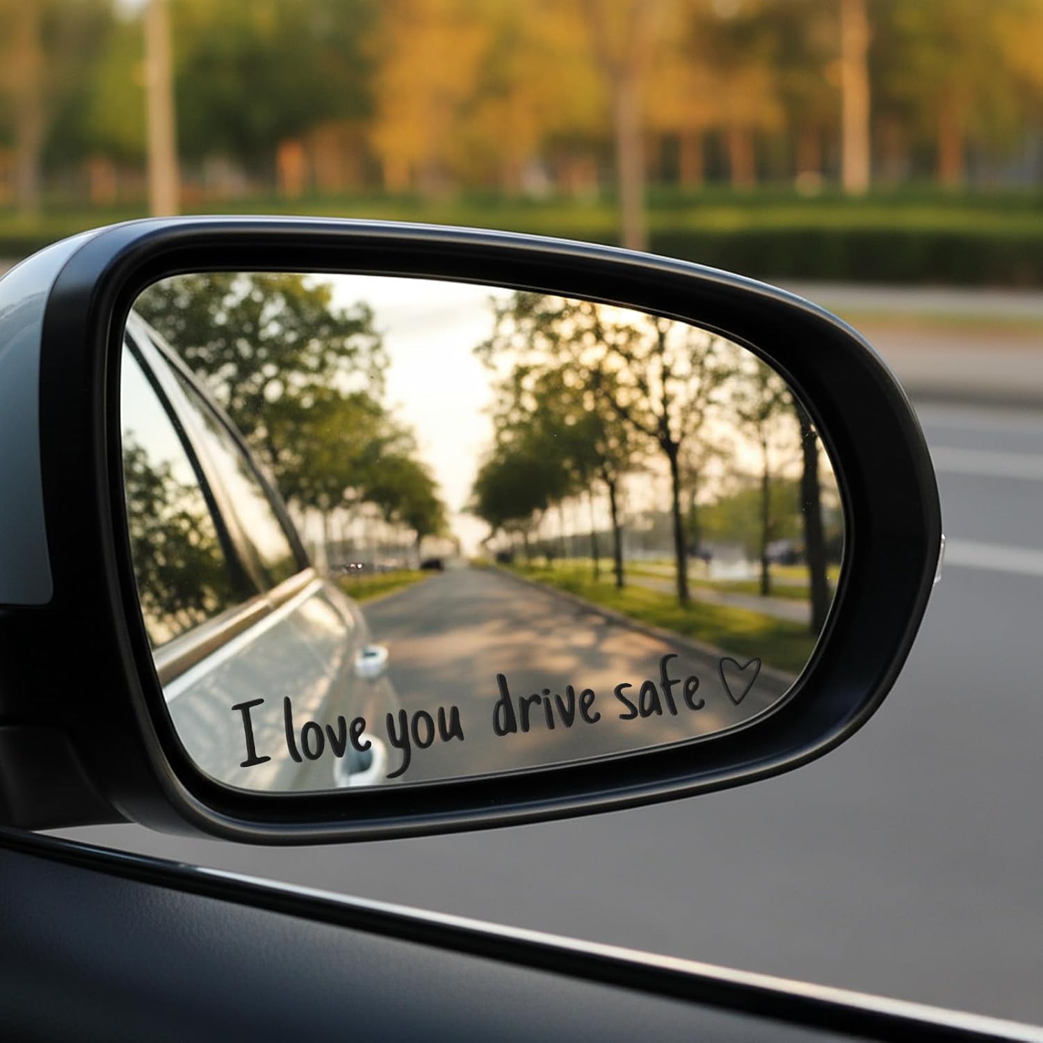 6 Pcs 3 Colors I Love You Drive Safe Mirror Sticker, Cute Car Stickers, Rearview Mirror Decal, Automotive Decals, Car Decor for Women Men Gifts, Stocking Stuffers (Black, White, Pink) - Image 4