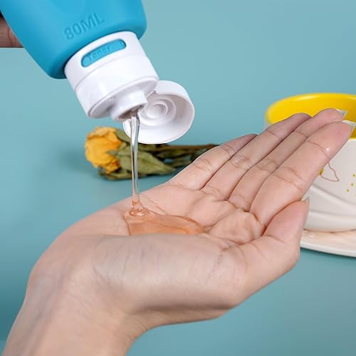 Miniatura 4 de JaneJu - Botellas de viaje para artículos de tocador, aprobadas por la TSA, paquete de 4 recipientes de tamaño de viaje, recargables a prueba de