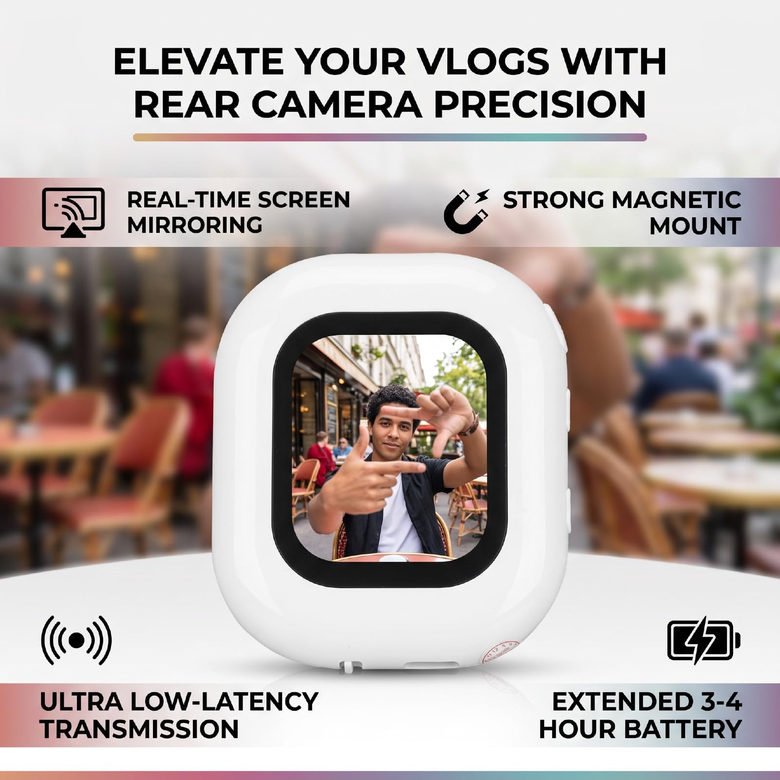 Monitor Selfie Wireless per Vlogging, Attacco Magnetico per