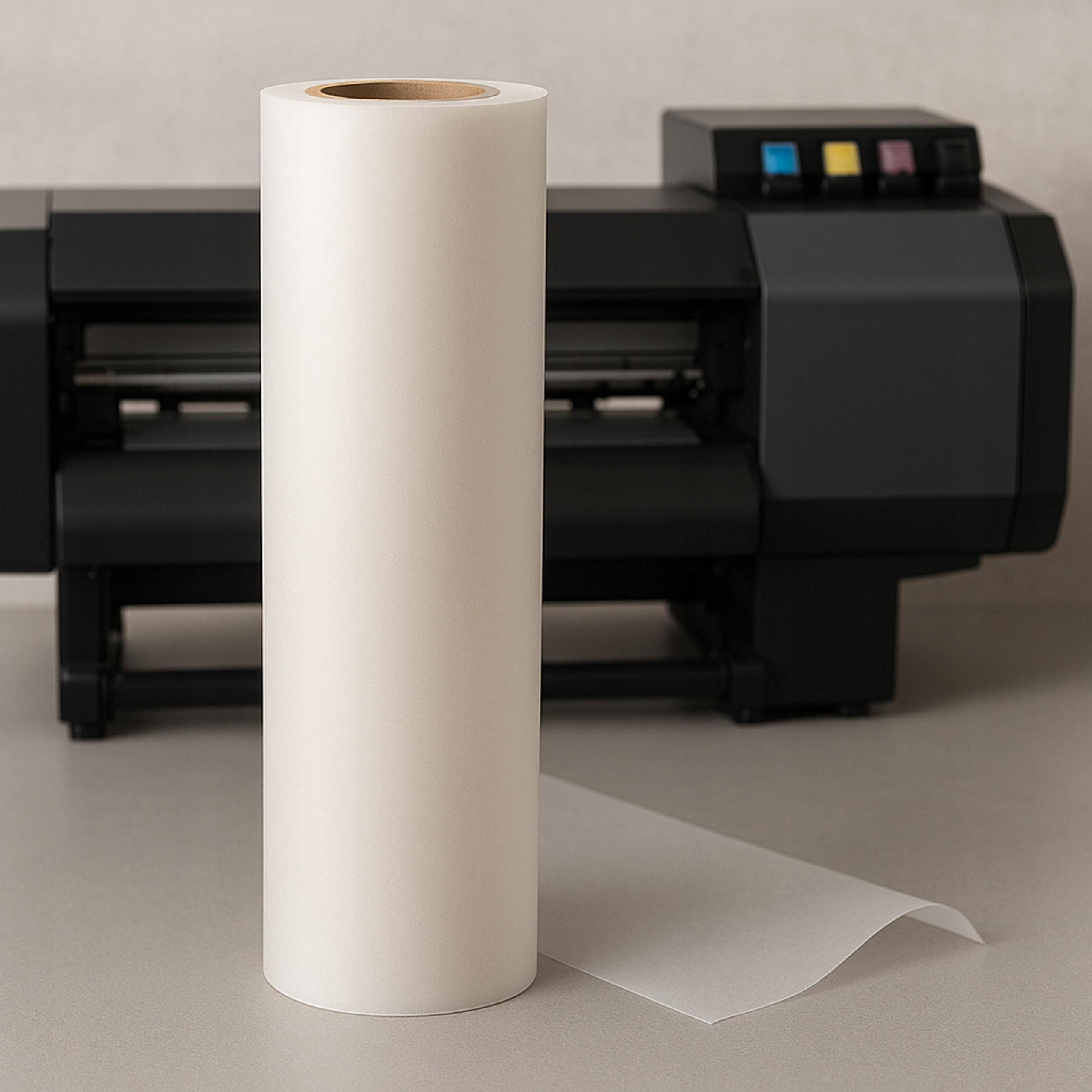 Folia DTF rolka 61 cm x 100 m – Premium Hot Peel folia transferowa do druku Direct to Film – matowa/błyszcząca (75μ) – natychmiast zdejmowana (Instant Peel) do druku tekstylnego na bawełnie i
