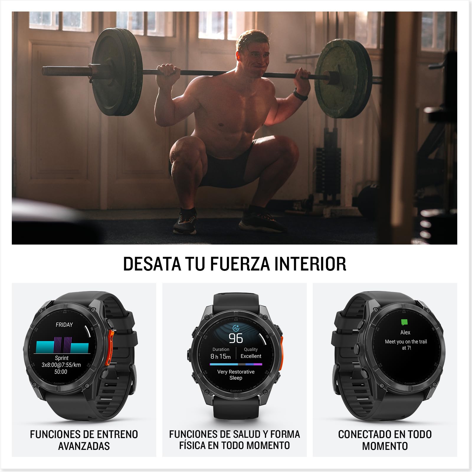 Garmin fēnix ​​8-51mm - Reloj de Alto Rendimiento GPS Multideporte con Pantalla táctil AMOLED, Linterna LED, Altavoz y micrófono Integrados, Mapas y hasta 29 días de autonomía, Negro