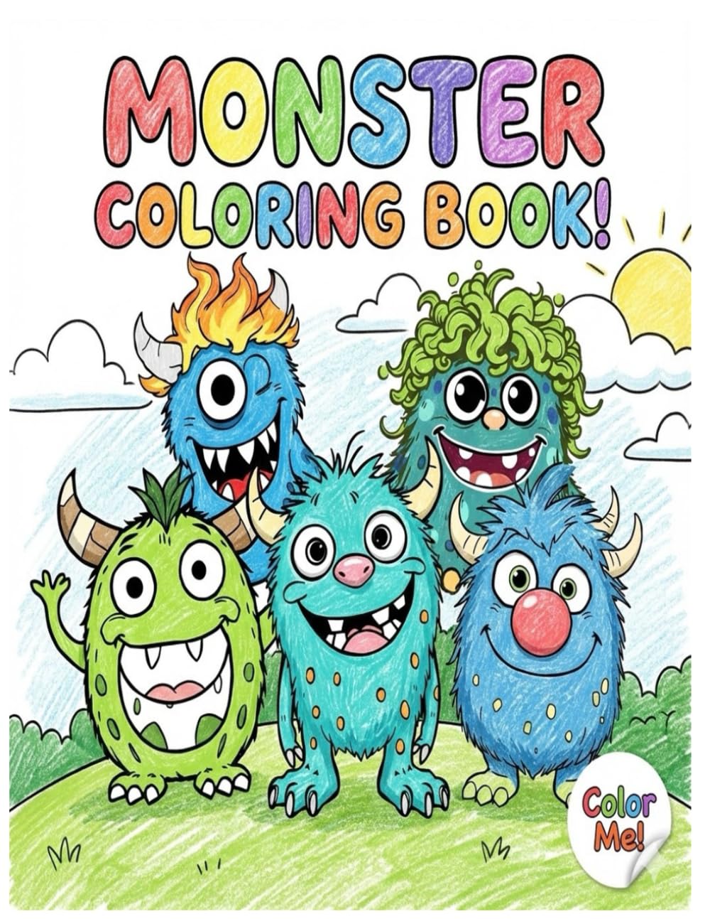 Monster Coloring Book for Kids: Cute & Friendly Monsters Coloring Fun for Ages 4 to 8