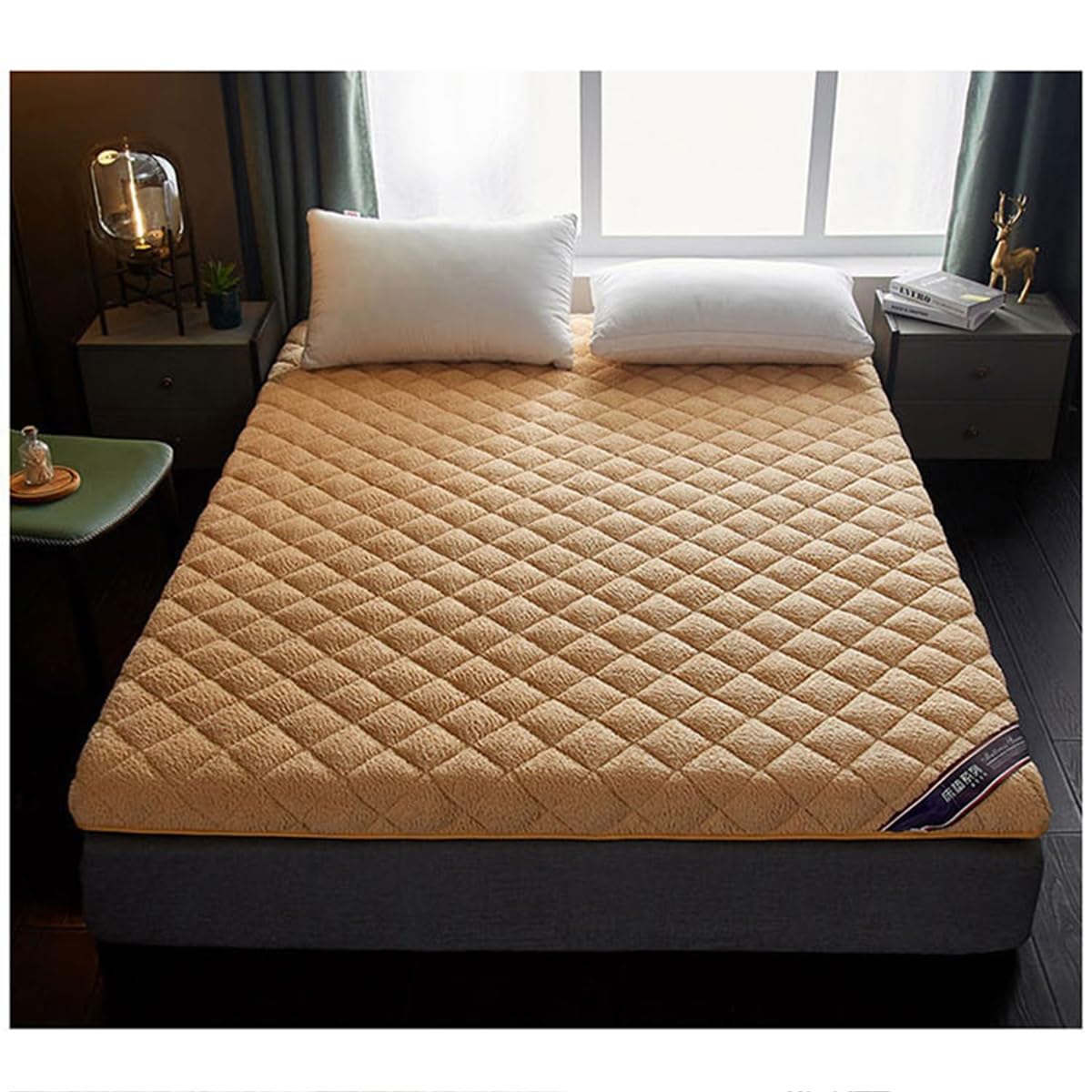 Futon portatile giapponese da pavimento, pieghevole, arrotolabile, per campeggio e ospiti